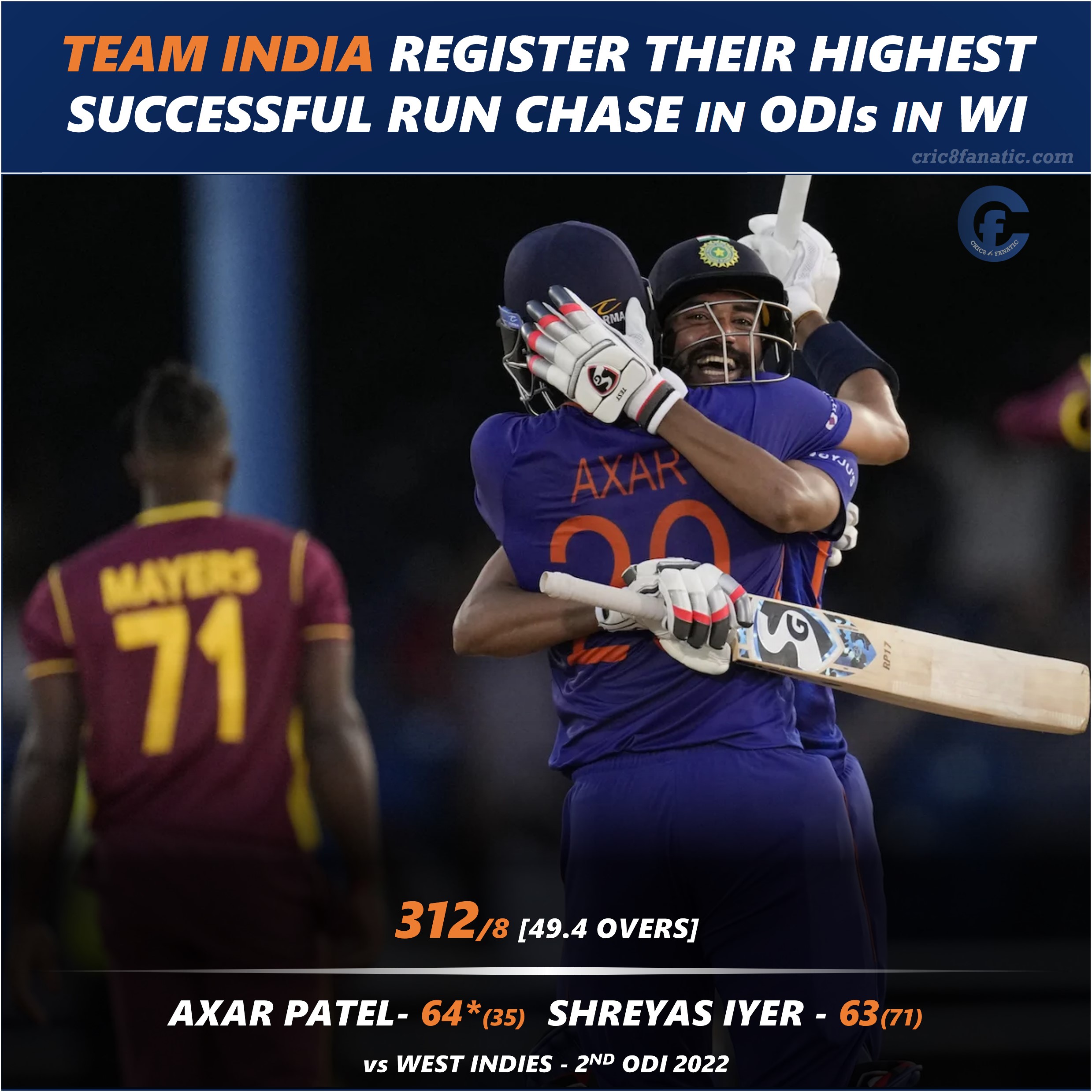 highest successful run chase for team india in odis in west indies new