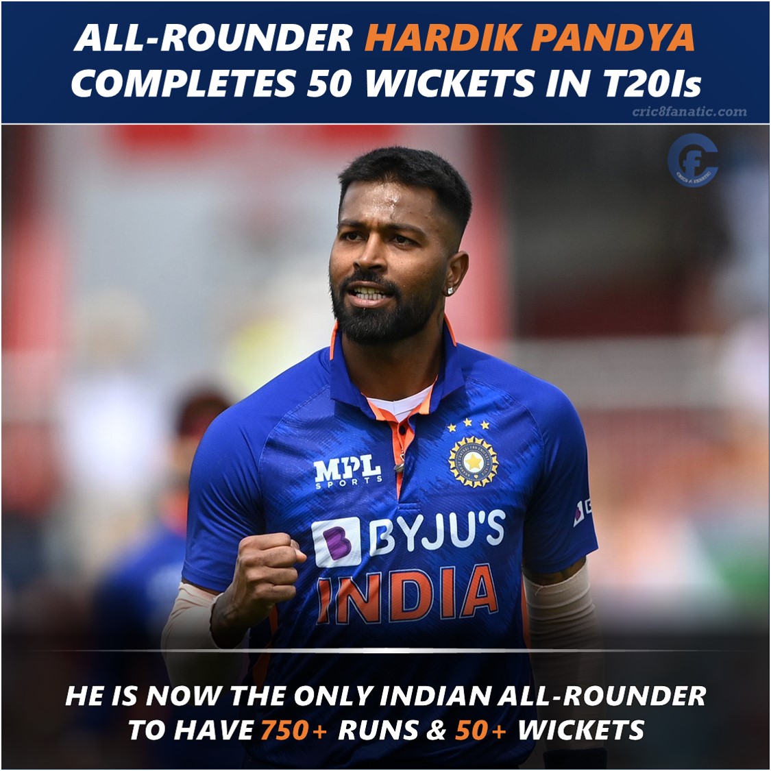 hardik pandya record t20i