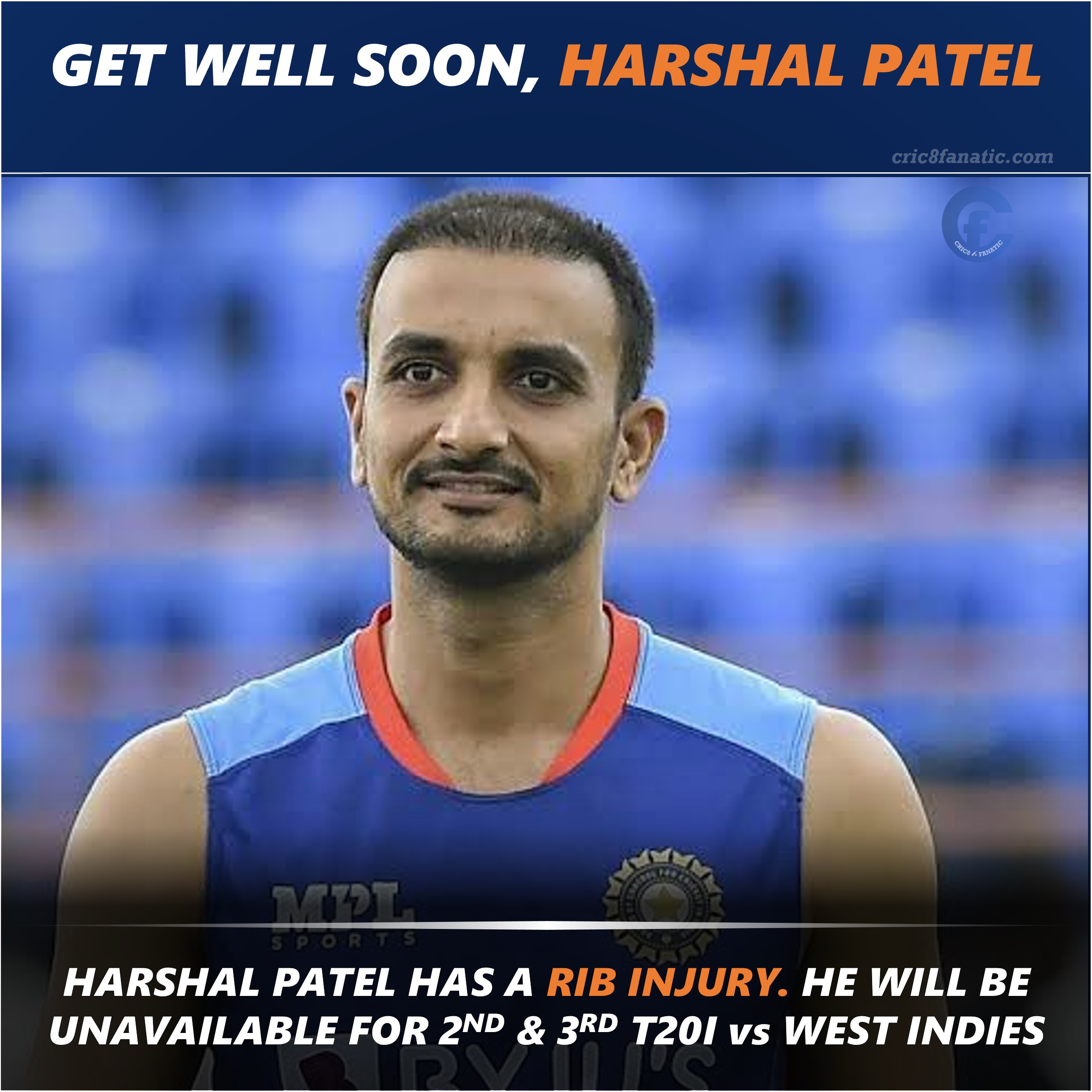 harshal patel rib injury team india bcci update