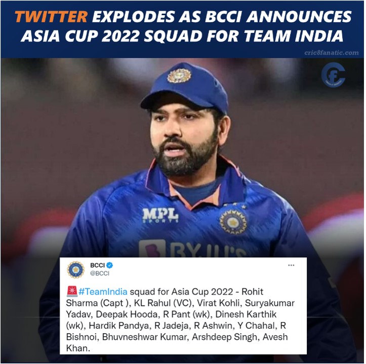 india asia cup 2022 squad twitter reactions