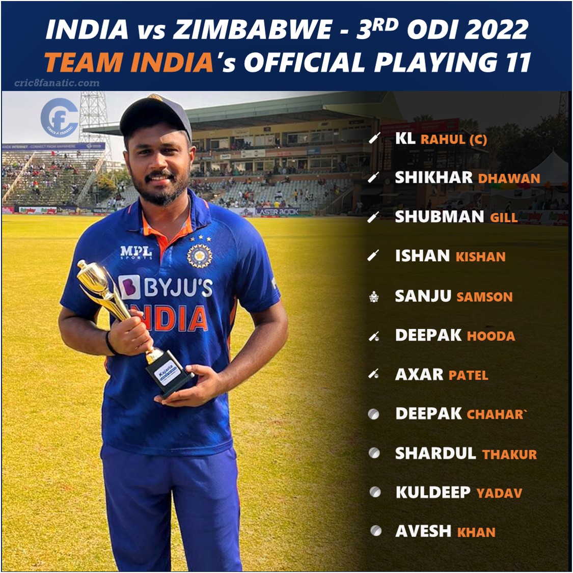 india vs zimbabwe 2022 3rd odi official playing 11 cric8fanatic