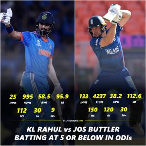 kl rahul vs jos buttler in odis