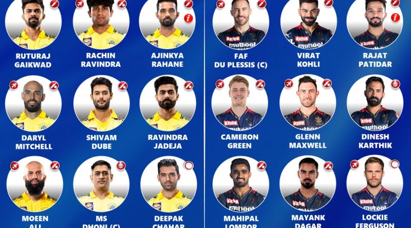 IPL 2024 CSK vs RCB Best Predicted Playing 11 for Match 1