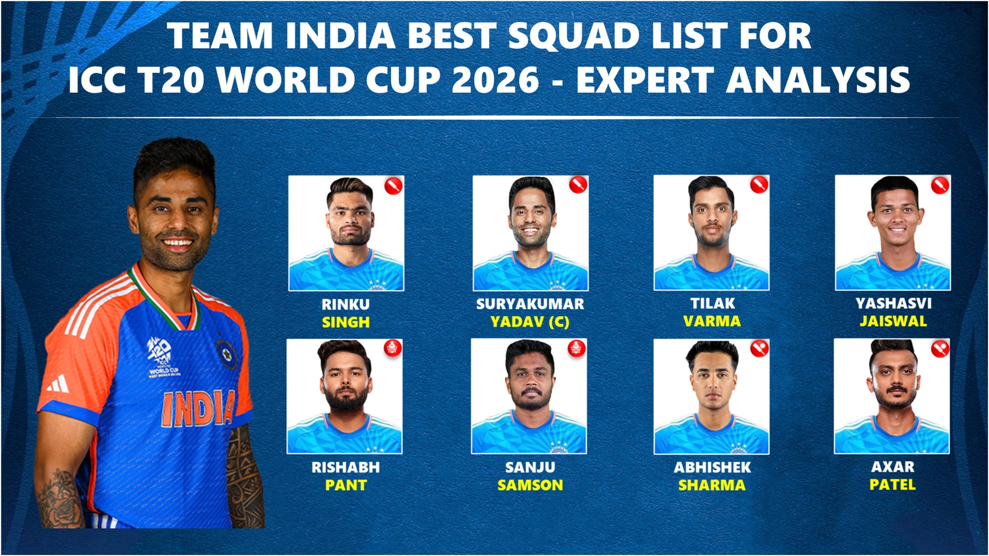 Team India Best Squad List for ICC T20 World Cup 2026 - Expert Analysis